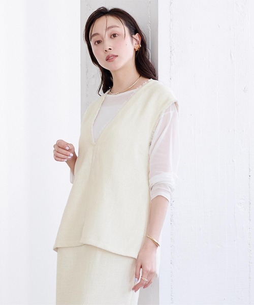 サマーツイードディープVネックベスト（ベスト）｜ur's（ユアーズ） 6,589円