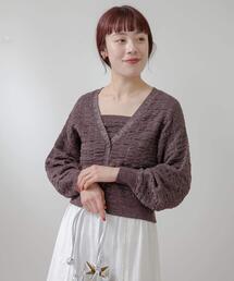 F by ROSSO　ラメニットビスチェ+カーディガン