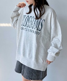 AS KNOW AS plus | ◎フラワー刺繍重ねロゴプリント　スウェットプルオーバー(スウェット)