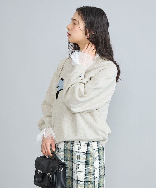 PENNEYS(ぺニーズ)の「PENNEYS(ぺニーズ)別注サガラ刺繍裏毛コットンスウェット(Tシャツ/カットソー・レディース・オフホワイト/ライトグレー/ダークグレー・FREE)」の4枚目の写真