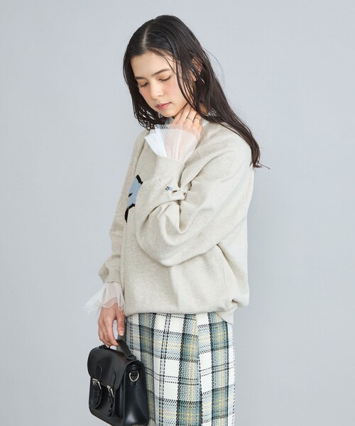 PENNEYS(ぺニーズ)の「PENNEYS(ぺニーズ)別注サガラ刺繍裏毛コットンスウェット(Tシャツ/カットソー・レディース・オフホワイト/ライトグレー/ダークグレー・FREE)」の5枚目の写真