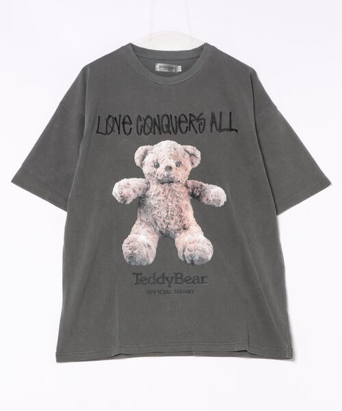 JUGLANS(ユグランス)の「【Teddy Bear】ロゴピグメントTEE/テディベアTシャツ/メンズ(Tシャツ/カットソー・メンズ・ホワイト/ブラック/グレー・L/M)」の3枚目の写真