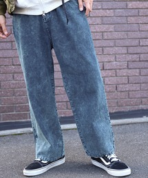 ZIP FIVE | 【ZIP FIVE】 ヴィンテージライク ケミカル ウォッシュ デニム ストレート ワイドパンツ(デニムパンツ)