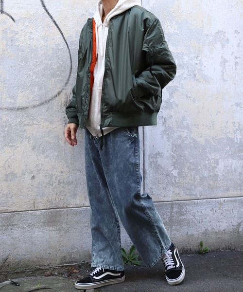 ZIP FIVE（ジップファイブ）の「【ZIP FIVE】 ヴィンテージライク ケミカル ウォッシュ デニム ストレート ワイドパンツ（デニムパンツ・メンズ・ブラック/ブルー・LARGE/MEDIUM）」の16枚目の写真