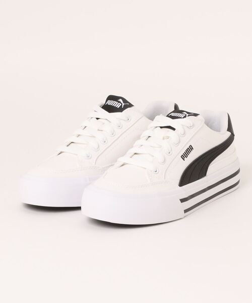PUMA(プーマ)の「PUMA プーマ ユニセックス コート クラシック VULC PS スニーカー(スニーカー・メンズ・ホワイト×ブラック/ブラック×ホワイト・24.0cm/25.5cm/25.0cm/24.5cm/22.0cm/27.0cm/26.5cm/26.0cm/27.5cm/29.0cm/28.5cm/28.0cm/23.5cm/23.0cm/22.5cm)」の3枚目の写真