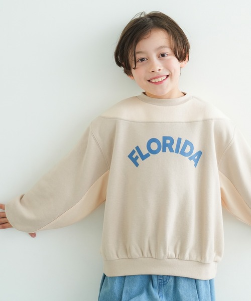 coca（coca）（コカ）の「キッズ 配色リブ切替プリントトップス（スウェット・キッズ・ベージュ/ネイビー・140/130/120/110）」の13枚目の写真