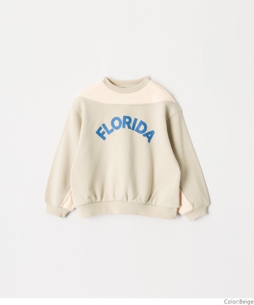 coca（coca）（コカ）の「キッズ 配色リブ切替プリントトップス（スウェット・キッズ・ベージュ/ネイビー・140/130/120/110）」の9枚目の写真