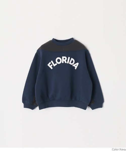 coca（coca）（コカ）の「キッズ 配色リブ切替プリントトップス（スウェット・キッズ・ベージュ/ネイビー・140/130/120/110）」の10枚目の写真