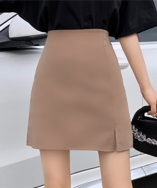 Mayree（メイリー）の「【Mayree】フロントスリットミニスカート（スカート・レディース・イエロー/ホワイト/テラコッタ/グリーン/ピンク/ブラック/カーキ/パープル・SMALL/MEDIUM/LARGE/X-LARGE）」の16枚目の写真