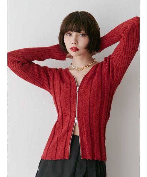 セール】VネックダブルZIPカーデ（カーディガン/ボレロ）｜jouetie