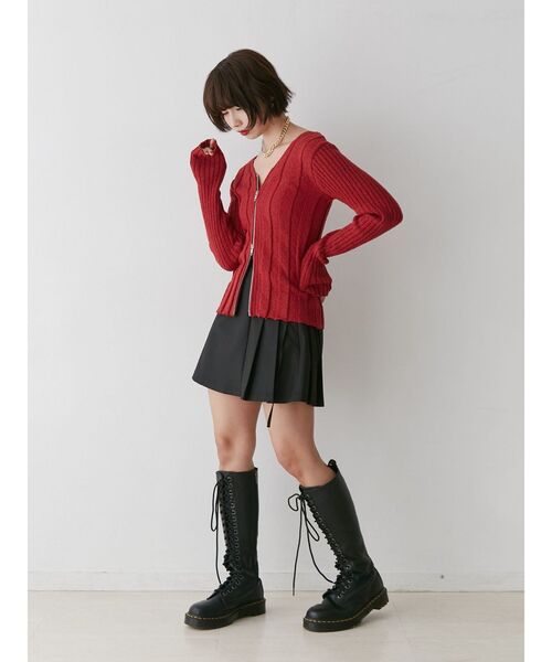 セール】VネックダブルZIPカーデ（カーディガン/ボレロ）｜jouetie