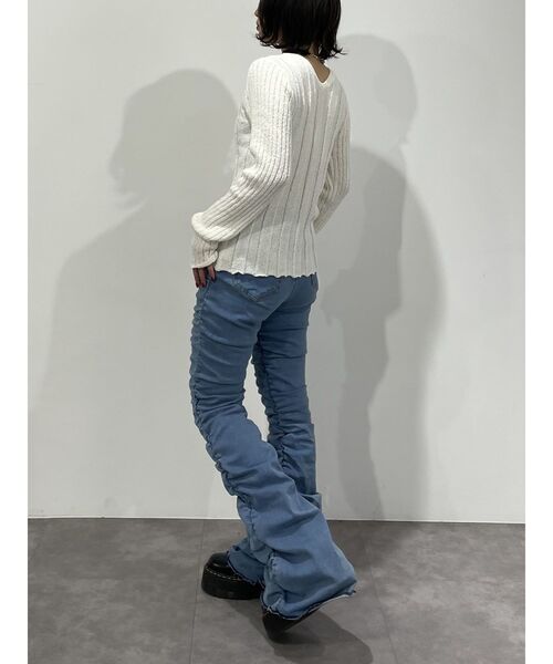 jouetie（ジュエティ）の「VネックダブルZIPカーデ（カーディガン/ボレロ・レディース・ブラック/オフホワイト/レッド・MEDIUM）」の16枚目の写真