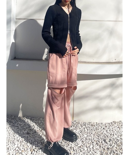 jouetie（ジュエティ）の「VネックダブルZIPカーデ（カーディガン/ボレロ・レディース・ブラック/オフホワイト/レッド・MEDIUM）」の22枚目の写真