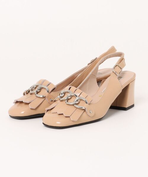【INTER-CHAUSSURES】チェーンキルトバックバンドパンプス(I41300)