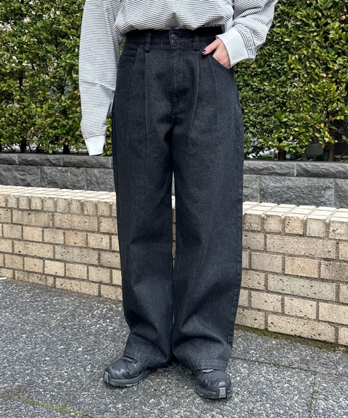flaner(フラネ)の「Loose straight denim pants / ルーズストレートデニムパンツ(デニムパンツ・レディース・ブラック/ブラック系その他/グレー・MEDIUM/SMALL/LARGE)」の7枚目の写真