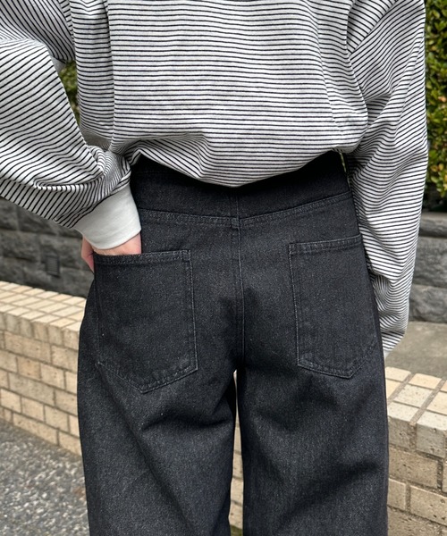 flaner(フラネ)の「Loose straight denim pants / ルーズストレートデニムパンツ(デニムパンツ・レディース・ブラック/ブラック系その他/グレー・MEDIUM/SMALL/LARGE)」の8枚目の写真