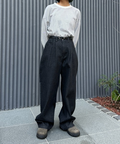 flaner(フラネ)の「Loose straight denim pants / ルーズストレートデニムパンツ(デニムパンツ・レディース・ブラック/ブラック系その他/グレー・MEDIUM/SMALL/LARGE)」の19枚目の写真