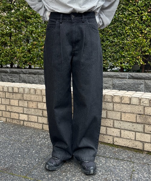 flaner(フラネ)の「Loose straight denim pants / ルーズストレートデニムパンツ(デニムパンツ・レディース・ブラック/ブラック系その他/グレー・MEDIUM/SMALL/LARGE)」の4枚目の写真