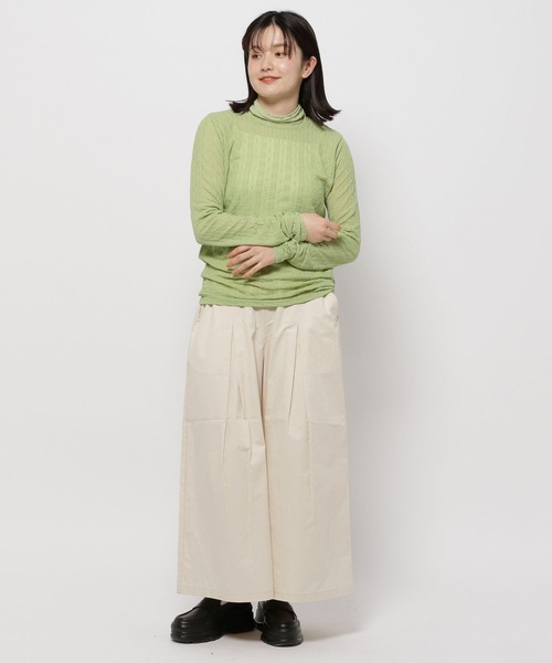 niko and...（ニコアンド）の「レースハイネックプルオーバー（Tシャツ/カットソー・レディース・チャコール/オフホワイト/ライトグリーン・FREE）」の7枚目の写真