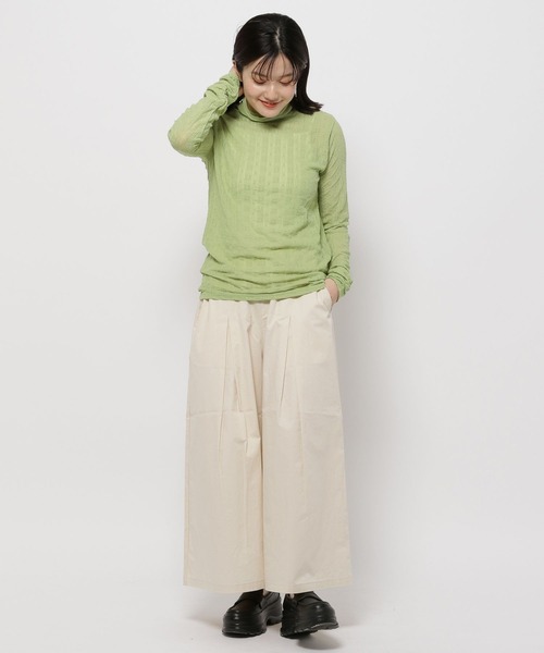 niko and...（ニコアンド）の「レースハイネックプルオーバー（Tシャツ/カットソー・レディース・チャコール/オフホワイト/ライトグリーン・FREE）」の8枚目の写真