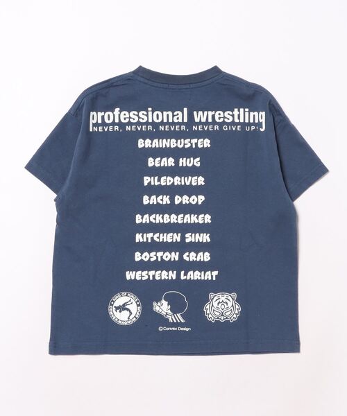 CONVEX(コンベックス)の「ヴィンテージ加工/ レスリング/WIDE-T(Tシャツ/カットソー・キッズ・チャコールグレー/カーキ/ネイビー・120cm/130cm/140cm/150cm/160cm)」の6枚目の写真