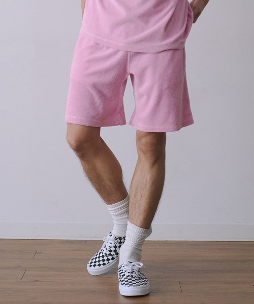 Universal Style Wear（ユニバーサルスタイルウェア）の「Universal Style Wear ピグメント パイル ショーツ（その他パンツ・メンズ・スミクロ/ダークネイビー/ピンク/グレイッシュベージュ・MEDIUM/LARGE/X-LARGE）」の4枚目の写真