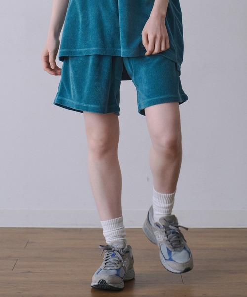 Universal Style Wear（ユニバーサルスタイルウェア）の「Universal Style Wear ピグメント パイル ショーツ（その他パンツ・メンズ・スミクロ/ダークネイビー/ピンク/グレイッシュベージュ・MEDIUM/LARGE/X-LARGE）」の3枚目の写真