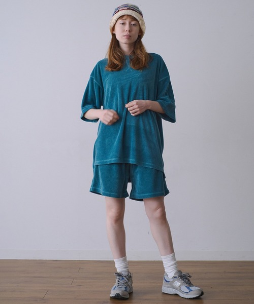 Universal Style Wear（ユニバーサルスタイルウェア）の「Universal Style Wear ピグメント パイル ショーツ（その他パンツ・メンズ・スミクロ/ダークネイビー/ピンク/グレイッシュベージュ・MEDIUM/LARGE/X-LARGE）」の8枚目の写真