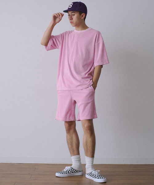 Universal Style Wear（ユニバーサルスタイルウェア）の「Universal Style Wear ピグメント パイル ショーツ（その他パンツ・メンズ・スミクロ/ダークネイビー/ピンク/グレイッシュベージュ・MEDIUM/LARGE/X-LARGE）」の5枚目の写真