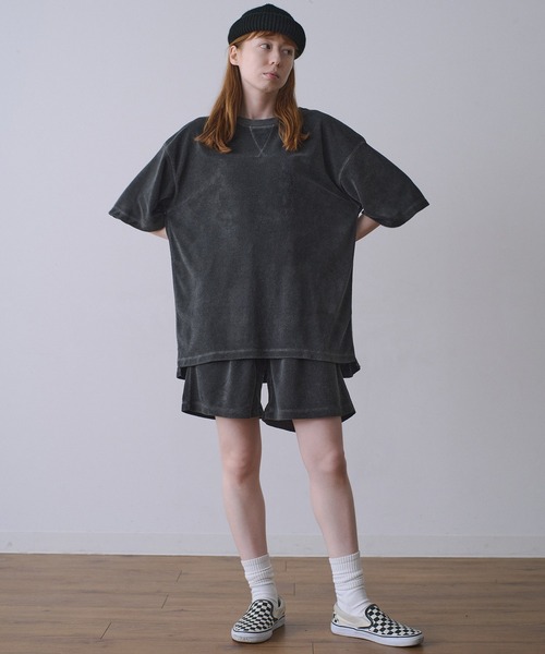 Universal Style Wear（ユニバーサルスタイルウェア）の「Universal Style Wear ピグメント パイル ショーツ（その他パンツ・メンズ・スミクロ/ダークネイビー/ピンク/グレイッシュベージュ・MEDIUM/LARGE/X-LARGE）」の6枚目の写真
