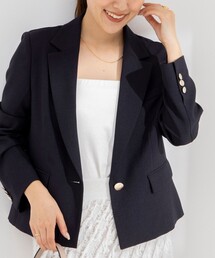 NOLLEY’S Sophi（ノーリーズソフィ）の「ウォッシャブルシャンブレーショートジャケット（テーラードジャケット・レディース）」
