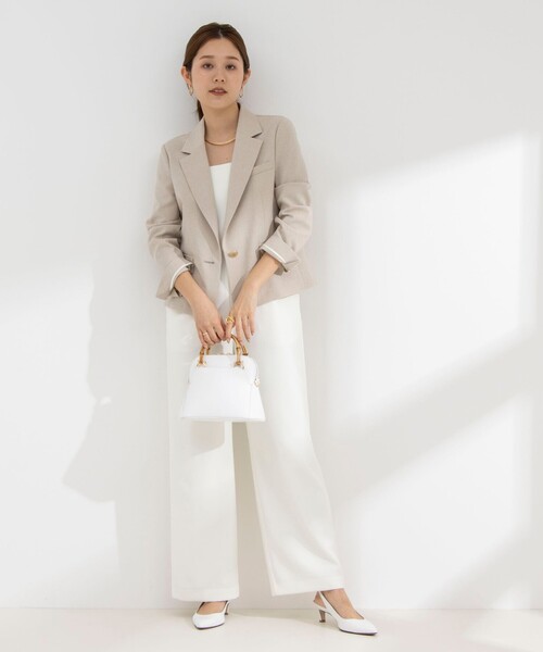 NOLLEY’S Sophi（ノーリーズソフィ）の「ウォッシャブルシャンブレーショートジャケット（テーラードジャケット・レディース・ネイビー/ベージュ・36/38）」の13枚目の写真