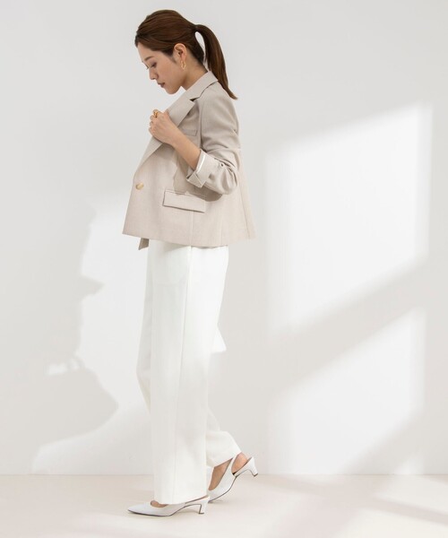 NOLLEY’S Sophi（ノーリーズソフィ）の「ウォッシャブルシャンブレーショートジャケット（テーラードジャケット・レディース・ネイビー/ベージュ・36/38）」の14枚目の写真