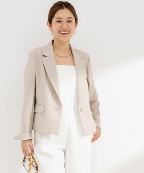 セール】ウォッシャブルシャンブレーショートジャケット（テーラード