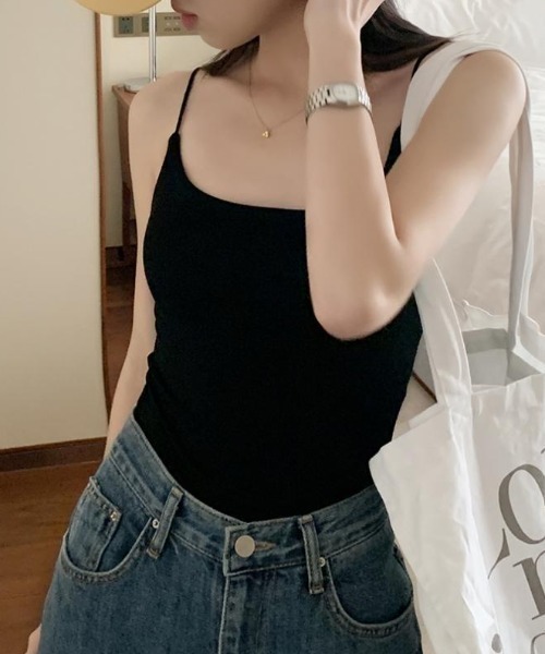 FREE STYLISTS(フリー スタイリスト)の「YUGA_YGMC カップ付き 細ストラップキャミソール(キャミソール・レディース・ベージュ/ホワイト/ライトグレー/クリーム/ライトブルー/ブラック・FREE)」の11枚目の写真