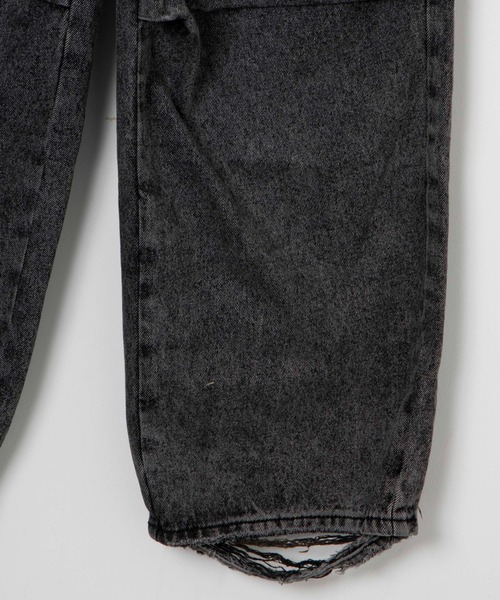 【セール】裾ダメージワイドデニムパンツ（デニムパンツ）｜Figments（フィグメンツ）
