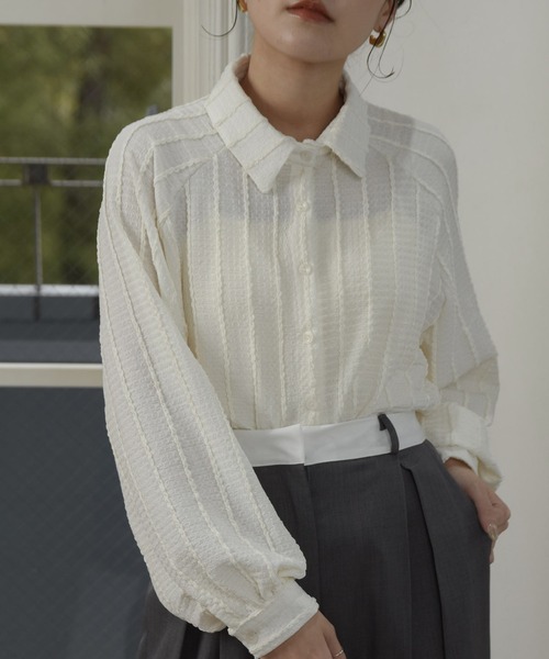 lawgy（ラウジー）の「wave line soft touch tops / ウェーブラインソフトタッチトップス（Tシャツ/カットソー・レディース・アイボリー/ホワイト・FREE）」の11枚目の写真