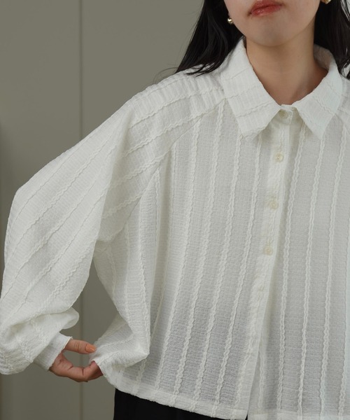 lawgy（ラウジー）の「wave line soft touch tops / ウェーブラインソフトタッチトップス（Tシャツ/カットソー・レディース・アイボリー/ホワイト・FREE）」の12枚目の写真