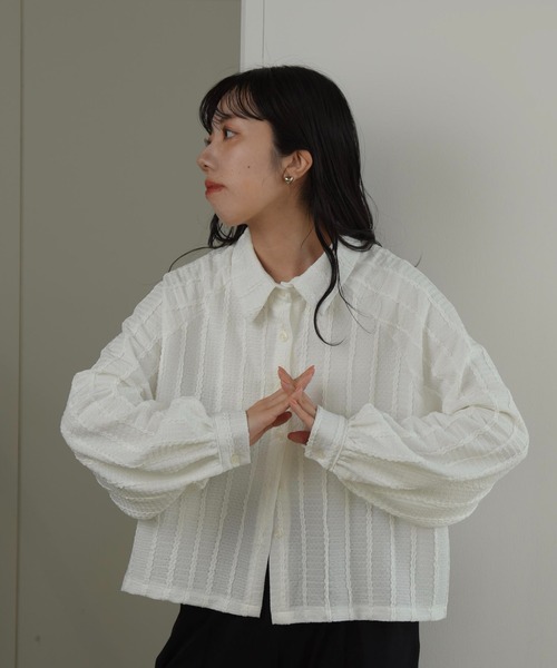 lawgy（ラウジー）の「wave line soft touch tops / ウェーブラインソフトタッチトップス（Tシャツ/カットソー・レディース・アイボリー/ホワイト・FREE）」の14枚目の写真