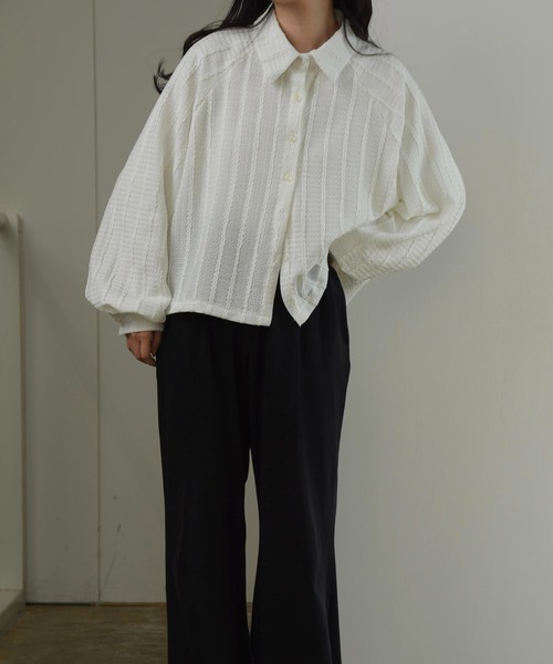 lawgy（ラウジー）の「wave line soft touch tops / ウェーブラインソフトタッチトップス（Tシャツ/カットソー・レディース・アイボリー/ホワイト・FREE）」の13枚目の写真