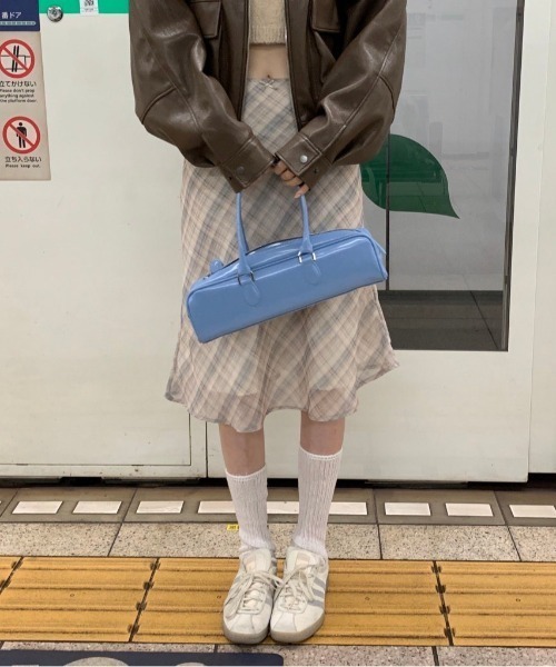 almo(アルモ)の「【LAMPOON】シフォンチェックスカート(スカート・レディース・ベージュ/グレー・MEDIUM/SMALL)」の15枚目の写真