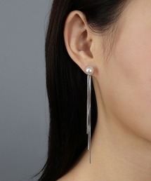 【金属アレルギー対応】 2way パール スウィングチェーン ロングピアス / silver925ポスト
