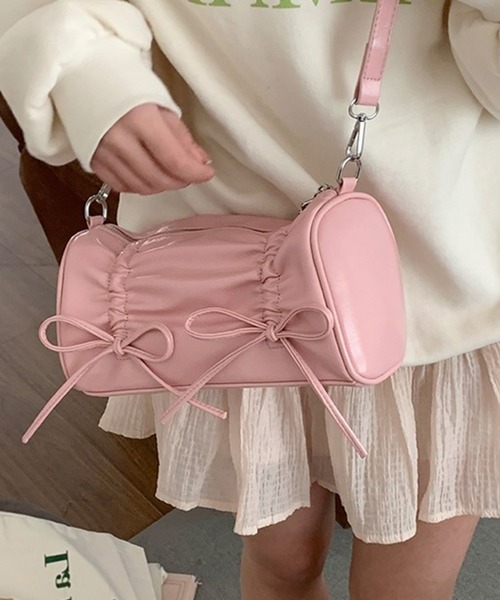 セール】ダブルリボンシャーリングショルダーバッグ（ショルダーバッグ