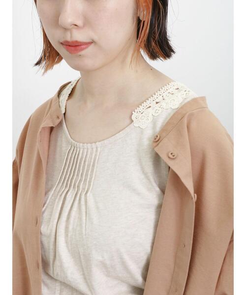 Samansa Mos2（サマンサ モスモス）の「パーツレース前後2WAYノースリーブ（Tシャツ/カットソー・レディース・ブラック/キナリ/オフホワイト・F）」の2枚目の写真