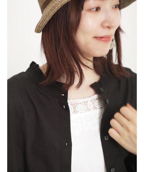 Samansa Mos2（サマンサ モスモス）の「パーツレース前後2WAYノースリーブ（Tシャツ/カットソー・レディース・ブラック/キナリ/オフホワイト・F）」の4枚目の写真