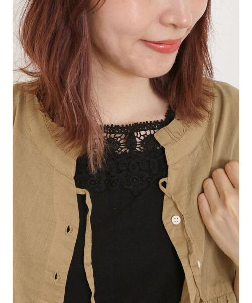 Samansa Mos2（サマンサ モスモス）の「パーツレース前後2WAYノースリーブ（Tシャツ/カットソー・レディース・ブラック/キナリ/オフホワイト・F）」の8枚目の写真