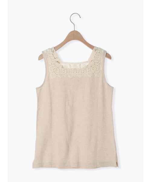 Samansa Mos2（サマンサ モスモス）の「パーツレース前後2WAYノースリーブ（Tシャツ/カットソー・レディース・ブラック/キナリ/オフホワイト・F）」の12枚目の写真