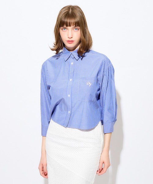 DEICY（デイシー）の「ストライプショートシャツ（シャツ/ブラウス・レディース・ライトベージュ/ブルー/ピンク・FREE）」の13枚目の写真