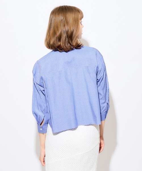 DEICY（デイシー）の「ストライプショートシャツ（シャツ/ブラウス・レディース・ライトベージュ/ブルー/ピンク・FREE）」の16枚目の写真