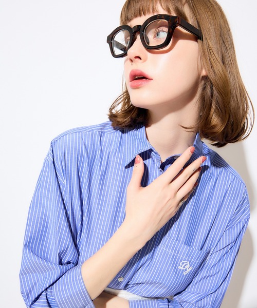 DEICY（デイシー）の「ストライプショートシャツ（シャツ/ブラウス・レディース・ライトベージュ/ブルー/ピンク・FREE）」の6枚目の写真